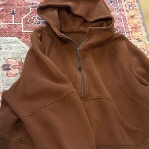 Lululemon Brown Cropped Hooded Sweatshirt